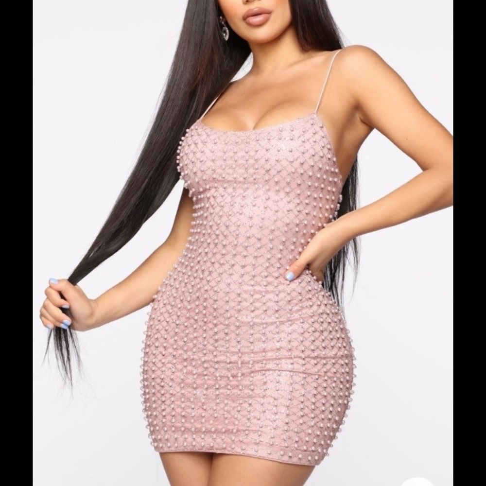 Sparkly Pink FashionNova Bubble Dress